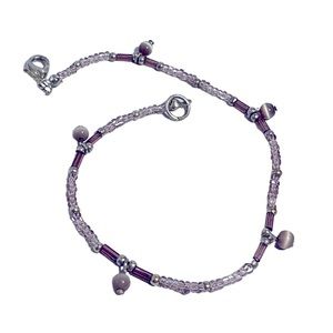 Handcrafted Dainty Lavender Moonstone Beads & Crystal Clear Seed Bead Bracelet